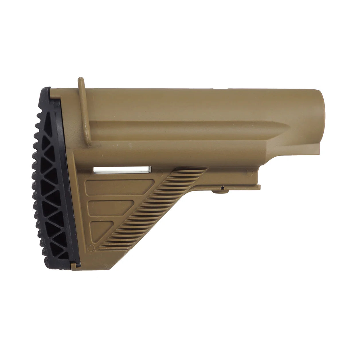 E&C HK417スタイル 伸縮式ストック（チューブ付き） HK417 AEGエアソフトガン用（EC-MP1043-A) - ダークアース-AIRSOFT GOGO エアガン・サバゲー用品通販