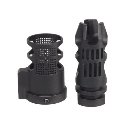 E&C イプシロン エアソフト フラッシュハイダー 14mm用 ダイバーター付き (EC-MP242) - ブラック-AIRSOFT GOGO エアガン・サバゲー用品通販