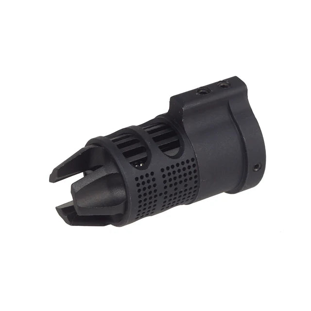E&C イプシロン エアソフト フラッシュハイダー 14mm用 ダイバーター付き (EC-MP242) - ブラック-AIRSOFT GOGO エアガン・サバゲー用品通販