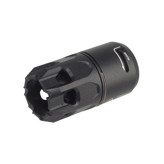 E&C King Comp エアソフト フラッシュ ハイダー 14mm 用 ダイバーター付き (EC-MP249) - ブラック-AIRSOFT GOGO エアガン・サバゲー用品通販
