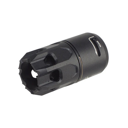 E&C King Comp エアソフト フラッシュ ハイダー 14mm 用 ダイバーター付き (EC-MP249) - ブラック-AIRSOFT GOGO エアガン・サバゲー用品通販