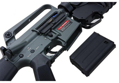 E&C M16A1 エアソフト電動ライフル（M203ガスグレネードランチャー付き）EC703（QD 1.5(機械の)メカボックス、ブランクマーキング） - ブラック-AIRSOFT GOGO エアガン・サバゲー用品通販