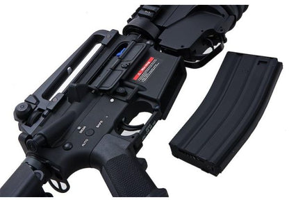 E&C M4 RIS エアソフト電動ライフル（M203ガスグレネードランチャー付き）EC707（QD 1.5(機械の)メカボックス、ブランクマーキング） - ブラック-AIRSOFT GOGO エアガン・サバゲー用品通販