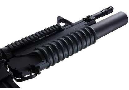 E&C M4 RIS エアソフト電動ライフル（M203ガスグレネードランチャー付き）EC707（QD 1.5(機械の)メカボックス、ブランクマーキング） - ブラック-AIRSOFT GOGO エアガン・サバゲー用品通販