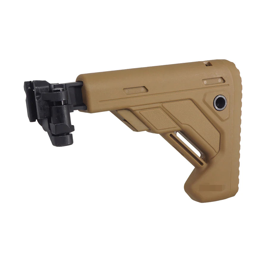 E&C MPX / MCXスタイル 折りたたみ式格納式ストック 20mmレイル用 (EC-MP268) - フラット・ダークアース-AIRSOFT GOGO エアガン・サバゲー用品通販