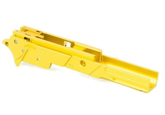 EDGE Hi Capa 5.1 カスタム 'STRAT' 3.9インチフレーム - アルミニウム / アルミ、ゴールド-AIRSOFT GOGO エアガン・サバゲー用品通販