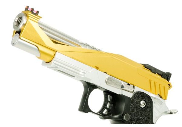 EDGE Hi Capa 5.1 カスタム 'STRAT' 3.9インチフレーム - アルミニウム / アルミ、グリーン-AIRSOFT GOGO エアガン・サバゲー用品通販