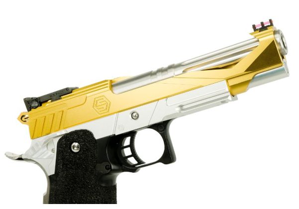 EDGE Hi Capa 5.1 カスタム 'STRAT' 3.9インチフレーム - アルミニウム / アルミ、グリーン-AIRSOFT GOGO エアガン・サバゲー用品通販