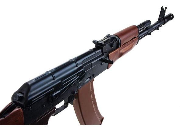 E&L AK-74N エアソフト電動ライフル（リアルウッド製） - ブラック（EL-A102S）-AIRSOFT GOGO エアガン・サバゲー用品通販