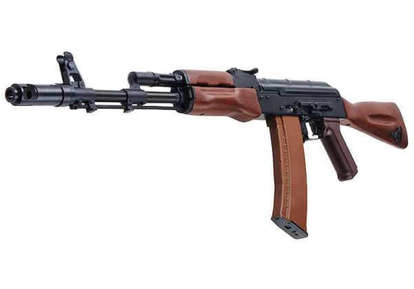 E&L AK-74N エアソフト電動ライフル（リアルウッド製） - ブラック（EL-A102S）-AIRSOFT GOGO エアガン・サバゲー用品通販