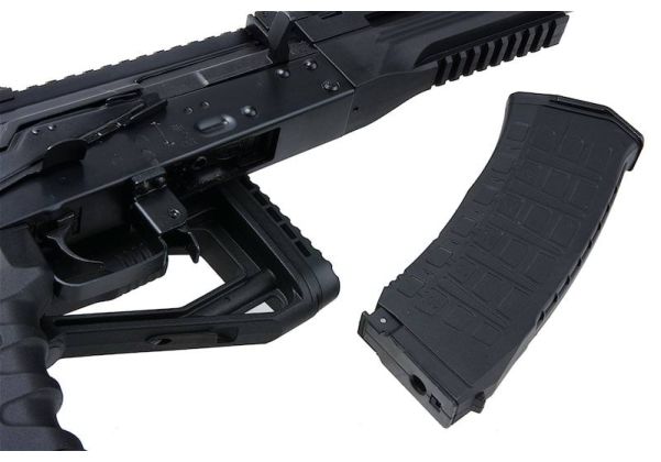 E&L AK12 RAF エアソフト AEG ライフル - ブラック (EL-A116S)-AIRSOFT GOGO エアガン・サバゲー用品通販