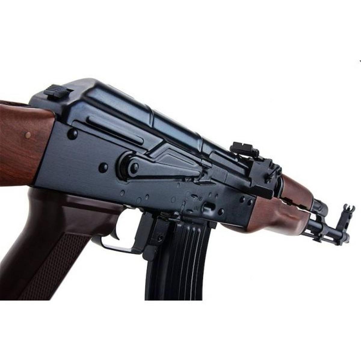 E&L AKM エアソフト AEG ライフル (リアルウッド) - ブラック (EL-A101S)-AIRSOFT GOGO エアガン・サバゲー用品通販