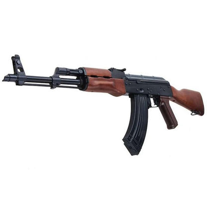 E&L AKM エアソフト AEG ライフル (リアルウッド) - ブラック (EL-A101S)-AIRSOFT GOGO エアガン・サバゲー用品通販