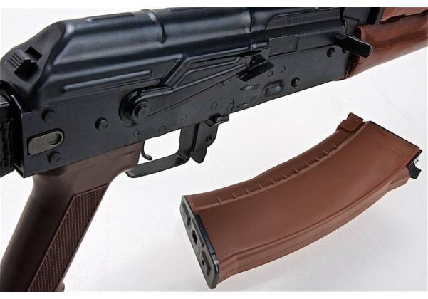 E&L AKMS エアソフト電動ライフル（リアルウッド製） - ブラック（EL-A113S）-AIRSOFT GOGO エアガン・サバゲー用品通販