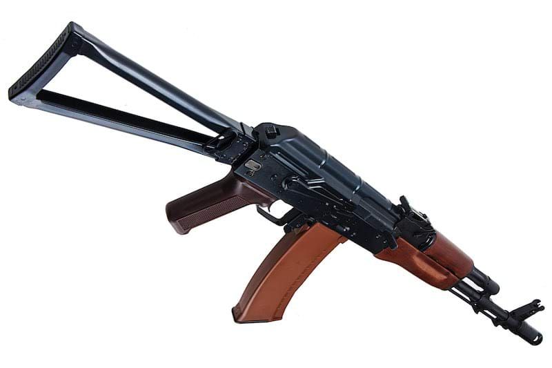 E&L AKS-74N エアソフト電動ライフル（リアルウッド製） - ブラック（EL-A105S）-AIRSOFT GOGO エアガン・サバゲー用品通販