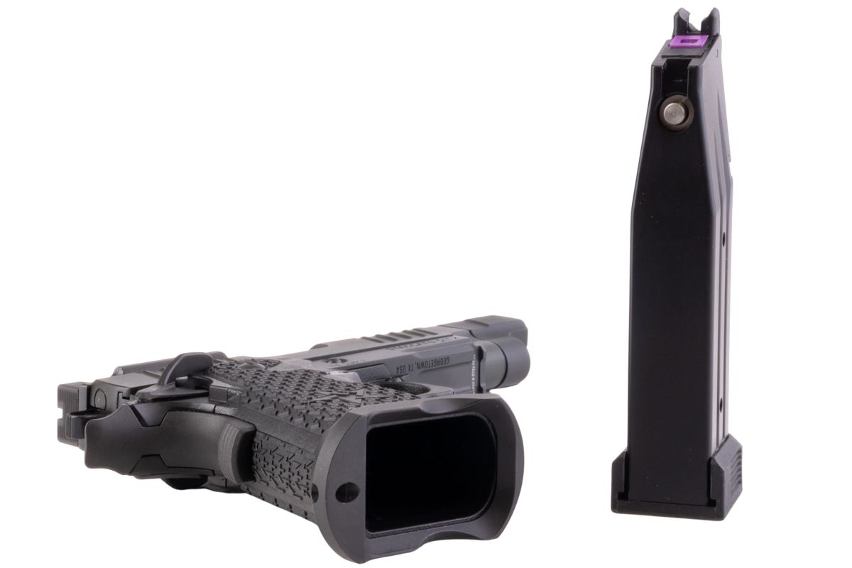 EMG 6mm Pro Shop Staccato C2 2011 コンペンセイター付きガス式エアソフトピストル - BK (R612-4) (Army X T8 アップグレード版)-AIRSOFT GOGO エアガン・サバゲー用品通販