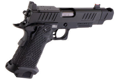 EMG 6mm Pro Shop Staccato C2 2011 コンペンセイター付きガス式エアソフトピストル - BK (R612-4) (Army X T8 アップグレード版)-AIRSOFT GOGO エアガン・サバゲー用品通販