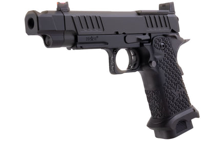 EMG 6mm Pro Shop Staccato C2 2011 コンペンセイター付きガス式エアソフトピストル - BK (R612-4) (Army X T8 アップグレード版)-AIRSOFT GOGO エアガン・サバゲー用品通販