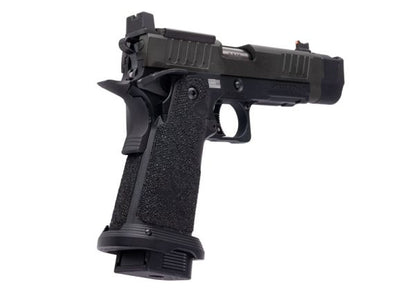 EMG 6mm Pro Shop Staccato P w/ Comp SOC GBBピストル（ハンドメイドスティップリンググリップ付き） - BK（Army Armament製）-AIRSOFT GOGO エアガン・サバゲー用品通販