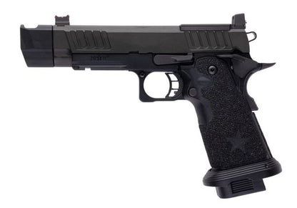EMG 6mm Pro Shop Staccato P w/ Comp SOC GBBピストル（ハンドメイドスティップリンググリップ付き） - BK（Army Armament製）-AIRSOFT GOGO エアガン・サバゲー用品通販