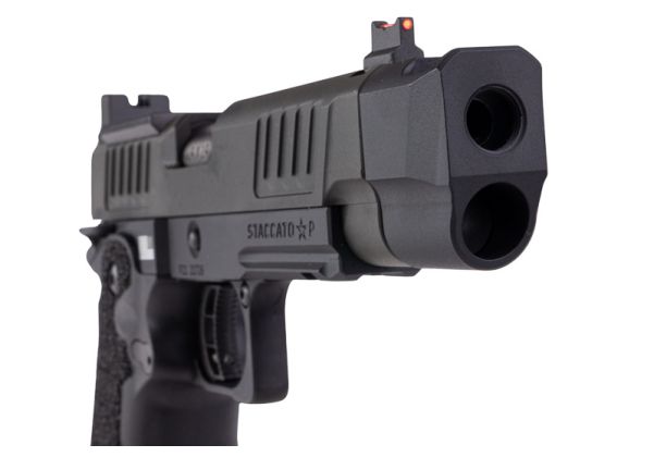 EMG 6mm Pro Shop Staccato P w/ Comp SOC GBBピストル（ハンドメイドスティップリンググリップ付き） - BK（Army Armament製）-AIRSOFT GOGO エアガン・サバゲー用品通販