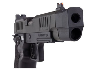EMG 6mm Pro Shop Staccato P w/ Comp SOC GBBピストル（ハンドメイドスティップリンググリップ付き） - BK（Army Armament製）-AIRSOFT GOGO エアガン・サバゲー用品通販