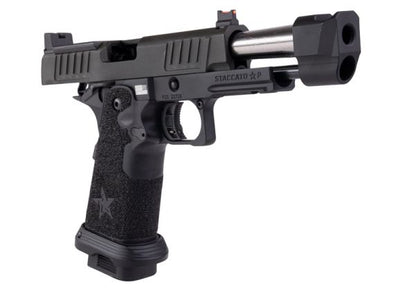 EMG 6mm Pro Shop Staccato P w/ Comp SOC GBBピストル（ハンドメイドスティップリンググリップ付き） - BK（Army Armament製）-AIRSOFT GOGO エアガン・サバゲー用品通販