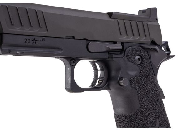 EMG 6mm Pro Shop Staccato P w/ Comp SOC GBBピストル（ハンドメイドスティップリンググリップ付き） - BK（Army Armament製）-AIRSOFT GOGO エアガン・サバゲー用品通販
