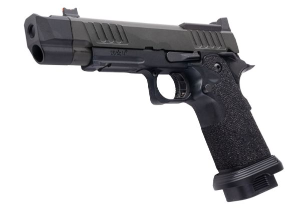 EMG 6mm Pro Shop Staccato P w/ Comp SOC GBBピストル（ハンドメイドスティップリンググリップ付き） - BK（Army Armament製）-AIRSOFT GOGO エアガン・サバゲー用品通販