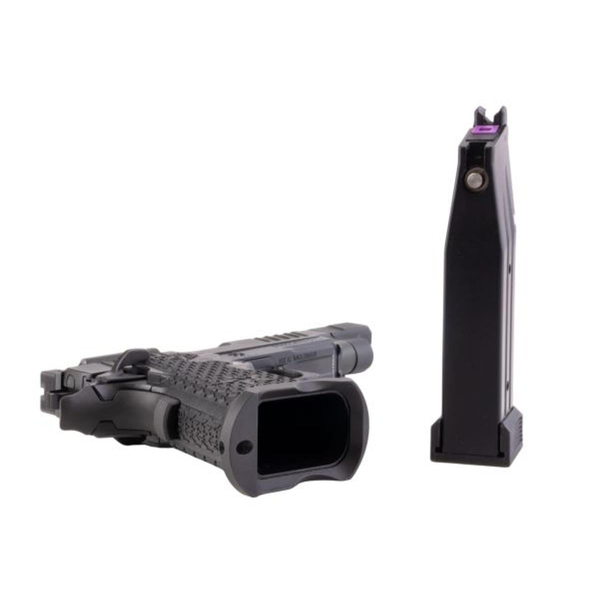 EMG 6MM プロショップ スタッカート C2 2011 コンペンセイター付きガスエアソフトピストル - BK (R612-4) (ARMY X T8 アップグレード)-AIRSOFT GOGO エアガン・サバゲー用品通販