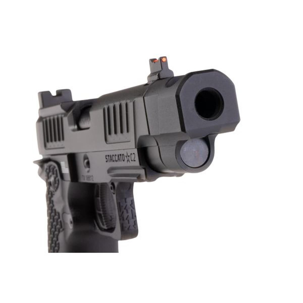EMG 6MM プロショップ スタッカート C2 2011 コンペンセイター付きガスエアソフトピストル - BK (R612-4) (ARMY X T8 アップグレード)-AIRSOFT GOGO エアガン・サバゲー用品通販