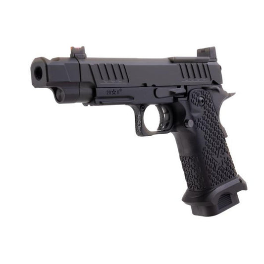EMG 6MM プロショップ スタッカート C2 2011 コンペンセイター付きガスエアソフトピストル - BK (R612-4) (ARMY X T8 アップグレード)-AIRSOFT GOGO エアガン・サバゲー用品通販