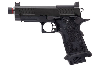 EMG 6mm プロショップ スタッカート C2 GBB エアソフト ピストル、ハンドメイド スティップリング グリップ付き - BK (Army Armament 製)-AIRSOFT GOGO エアガン・サバゲー用品通販