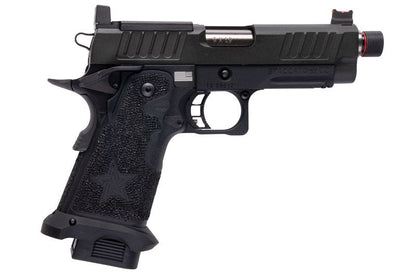 EMG 6mm プロショップ スタッカート C2 GBB エアソフト ピストル、ハンドメイド スティップリング グリップ付き - BK (Army Armament 製)-AIRSOFT GOGO エアガン・サバゲー用品通販