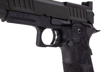 EMG 6mm プロショップ スタッカート C2 GBB エアソフト ピストル、ハンドメイド スティップリング グリップ付き - BK (Army Armament 製)-AIRSOFT GOGO エアガン・サバゲー用品通販