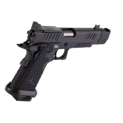 EMG 6MM プロショップ スタッカート P 2011 コンペンセイター付きガスエアソフトピストル - BK (R611-2) (ARMY X T8 アップグレード)-AIRSOFT GOGO エアガン・サバゲー用品通販