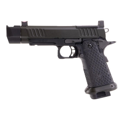 EMG 6MM プロショップ スタッカート P 2011 コンペンセイター付きガスエアソフトピストル - BK (R611-2) (ARMY X T8 アップグレード)-AIRSOFT GOGO エアガン・サバゲー用品通販