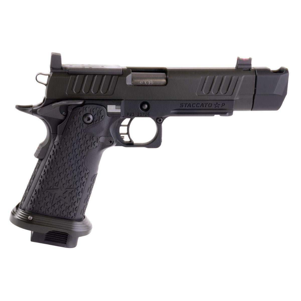 EMG 6MM プロショップ スタッカート P 2011 コンペンセイター付きガスエアソフトピストル - BK (R611-2) (ARMY X T8 アップグレード)-AIRSOFT GOGO エアガン・サバゲー用品通販