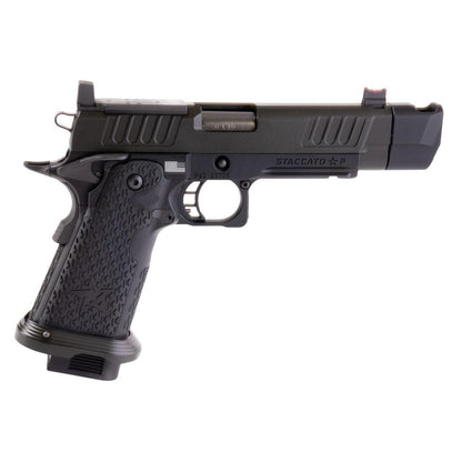 EMG 6MM プロショップ スタッカート P 2011 コンペンセイター付きガスエアソフトピストル - BK (R611-2) (ARMY X T8 アップグレード)-AIRSOFT GOGO エアガン・サバゲー用品通販