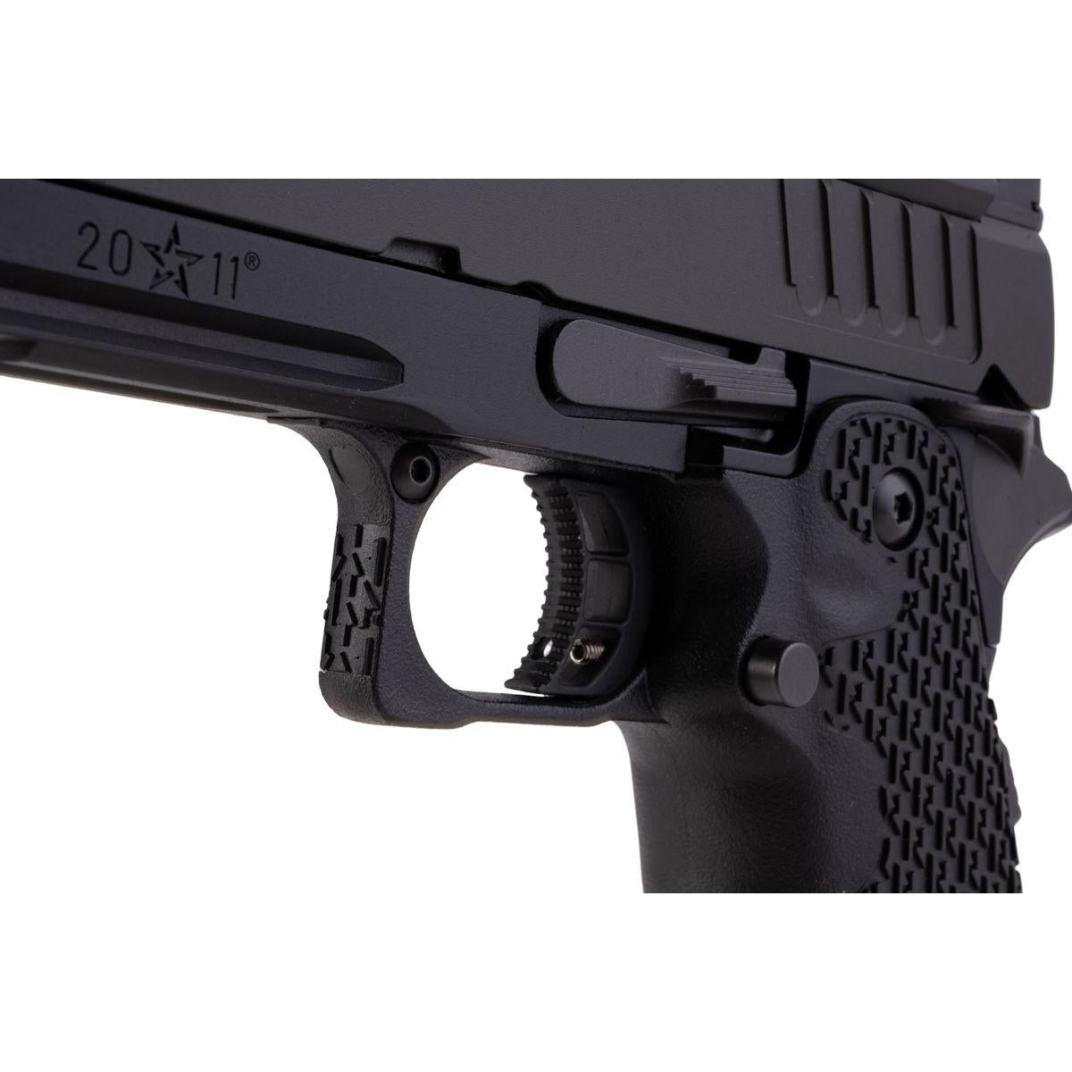 EMG 6MM プロショップ スタッカート P 2011 コンペンセイター付きガスエアソフトピストル - BK (R611-2) (ARMY X T8 アップグレード)-AIRSOFT GOGO エアガン・サバゲー用品通販