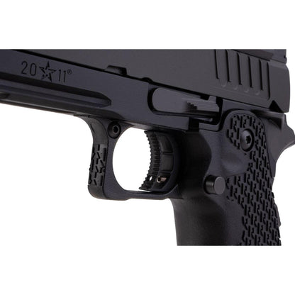 EMG 6MM プロショップ スタッカート P 2011 コンペンセイター付きガスエアソフトピストル - BK (R611-2) (ARMY X T8 アップグレード)-AIRSOFT GOGO エアガン・サバゲー用品通販