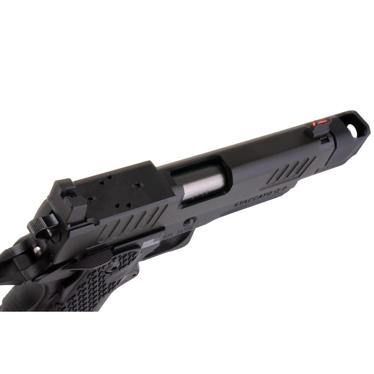 EMG 6MM プロショップ スタッカート P 2011 コンペンセイター付きガスエアソフトピストル - BK (R611-2) (ARMY X T8 アップグレード)-AIRSOFT GOGO エアガン・サバゲー用品通販