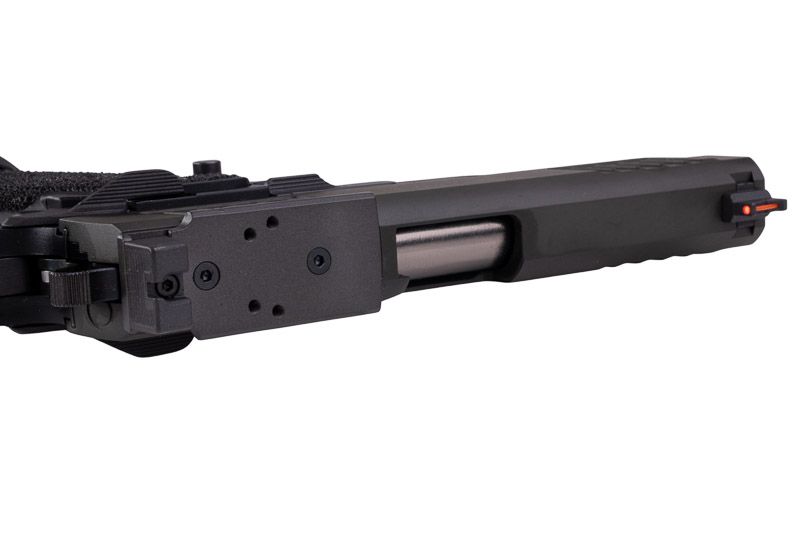 EMG 6mm プロショップ スタッカート P GBB エアソフト ピストル、ハンドメイド スティップリング グリップ付き - BK (Army Armament 製)-AIRSOFT GOGO エアガン・サバゲー用品通販
