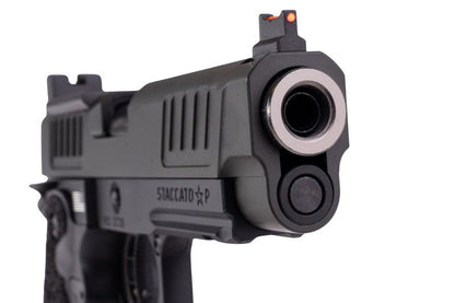 EMG 6mm プロショップ スタッカート P GBB エアソフト ピストル、ハンドメイド スティップリング グリップ付き - BK (Army Armament 製)-AIRSOFT GOGO エアガン・サバゲー用品通販
