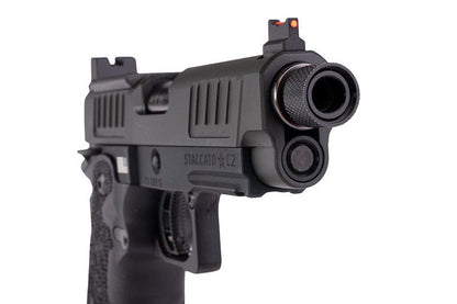 EMG 6mm プロショップ スタッカート XC GBB エアソフト ピストル、ハンドメイド スティップリング グリップ付き - BK (Army Armament 製)-AIRSOFT GOGO エアガン・サバゲー用品通販