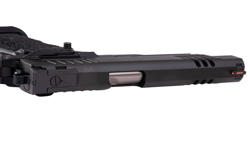 EMG 6mm プロショップ スタッカート XL GBB エアソフト ピストル、ハンドメイド スティップリング グリップ付き - BK (Army Armament 製)-AIRSOFT GOGO エアガン・サバゲー用品通販