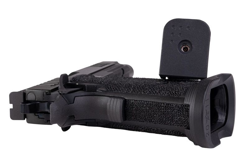 EMG 6mm プロショップ スタッカート XL GBB エアソフト ピストル、ハンドメイド スティップリング グリップ付き - BK (Army Armament 製)-AIRSOFT GOGO エアガン・サバゲー用品通販