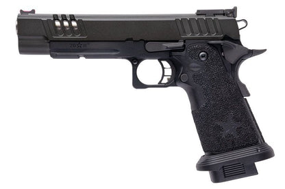 EMG 6mm プロショップ スタッカート XL GBB エアソフト ピストル、ハンドメイド スティップリング グリップ付き - BK (Army Armament 製)-AIRSOFT GOGO エアガン・サバゲー用品通販