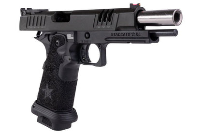 EMG 6mm プロショップ スタッカート XL GBB エアソフト ピストル、ハンドメイド スティップリング グリップ付き - BK (Army Armament 製)-AIRSOFT GOGO エアガン・サバゲー用品通販