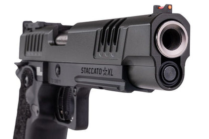 EMG 6mm プロショップ スタッカート XL GBB エアソフト ピストル、ハンドメイド スティップリング グリップ付き - BK (Army Armament 製)-AIRSOFT GOGO エアガン・サバゲー用品通販